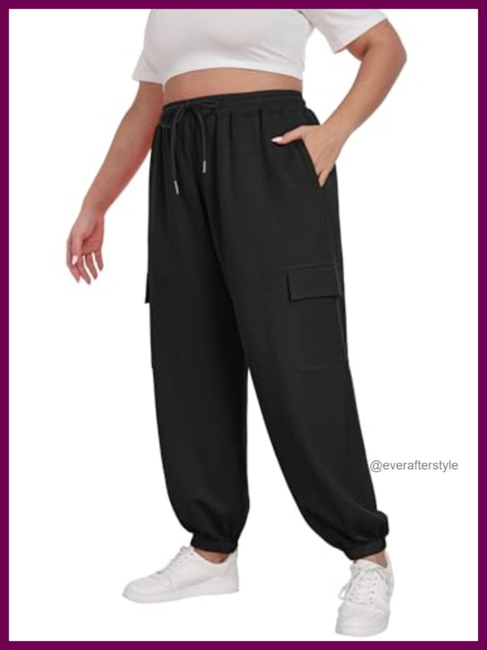 Plus Size Cargo Joggers Baggy Sweatpants with Pockets